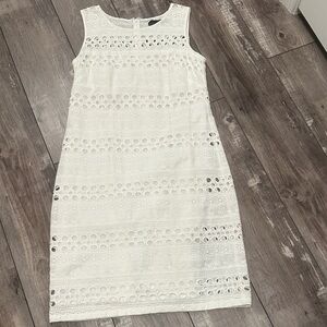 Chetta B White Eyelet Midi Dress